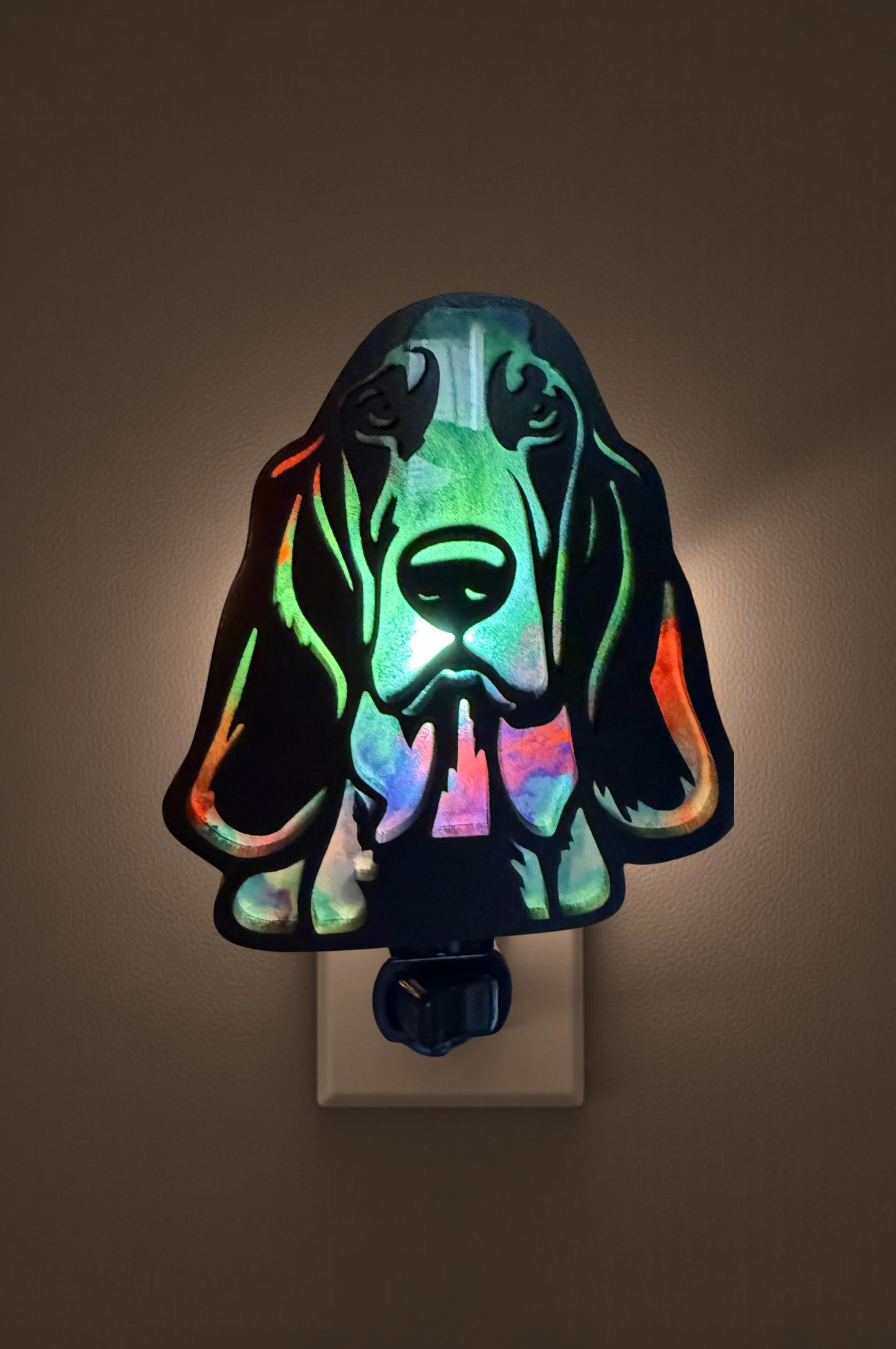 Basset hound Handmade Wood & Acrylic Dog Night Light Dog Lover Gift __etsy:7610282372