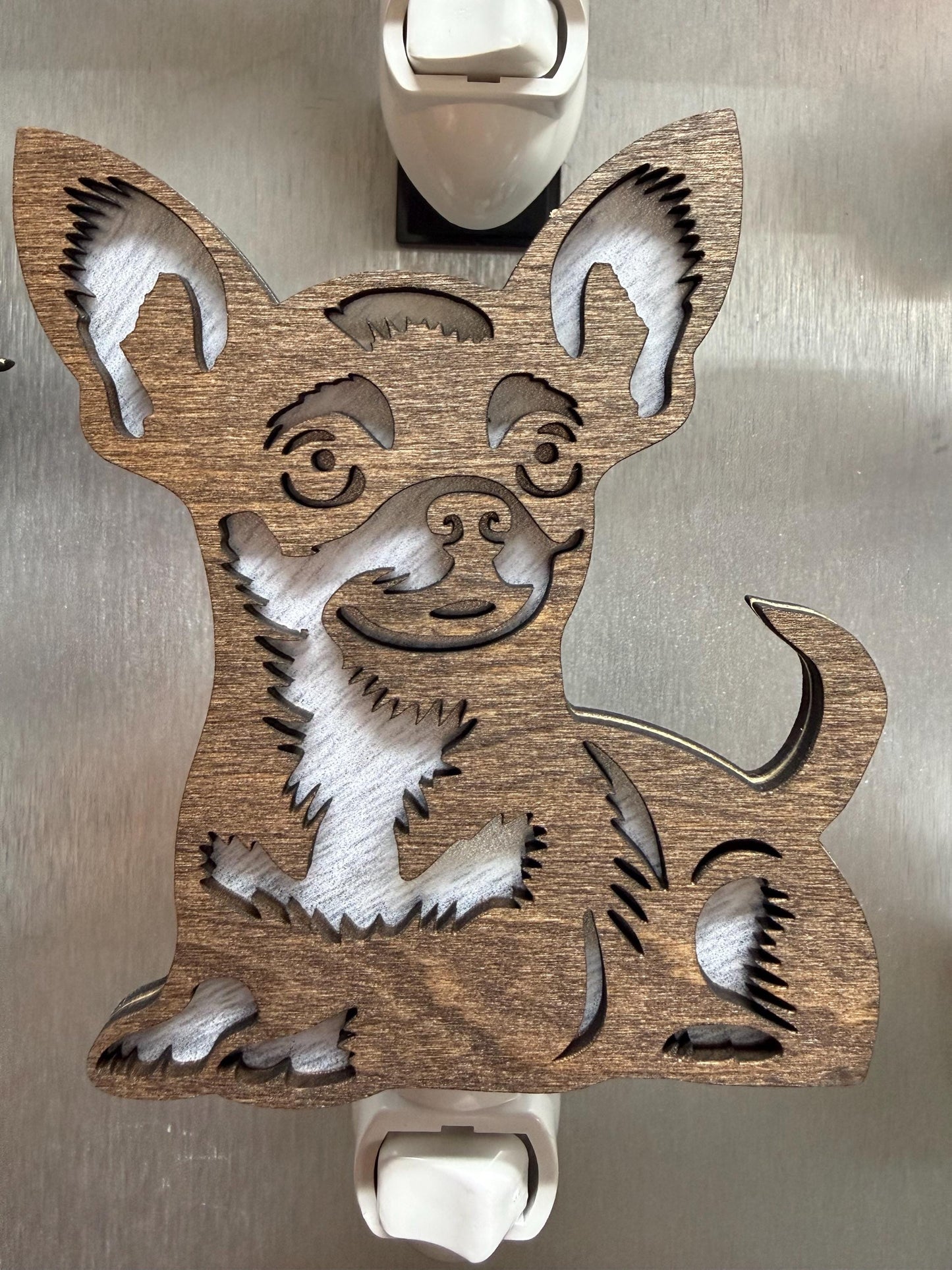 Chihuahua Handmade Wood & Acrylic Dog Night Light Dog Lover Gift __etsy:7548553904