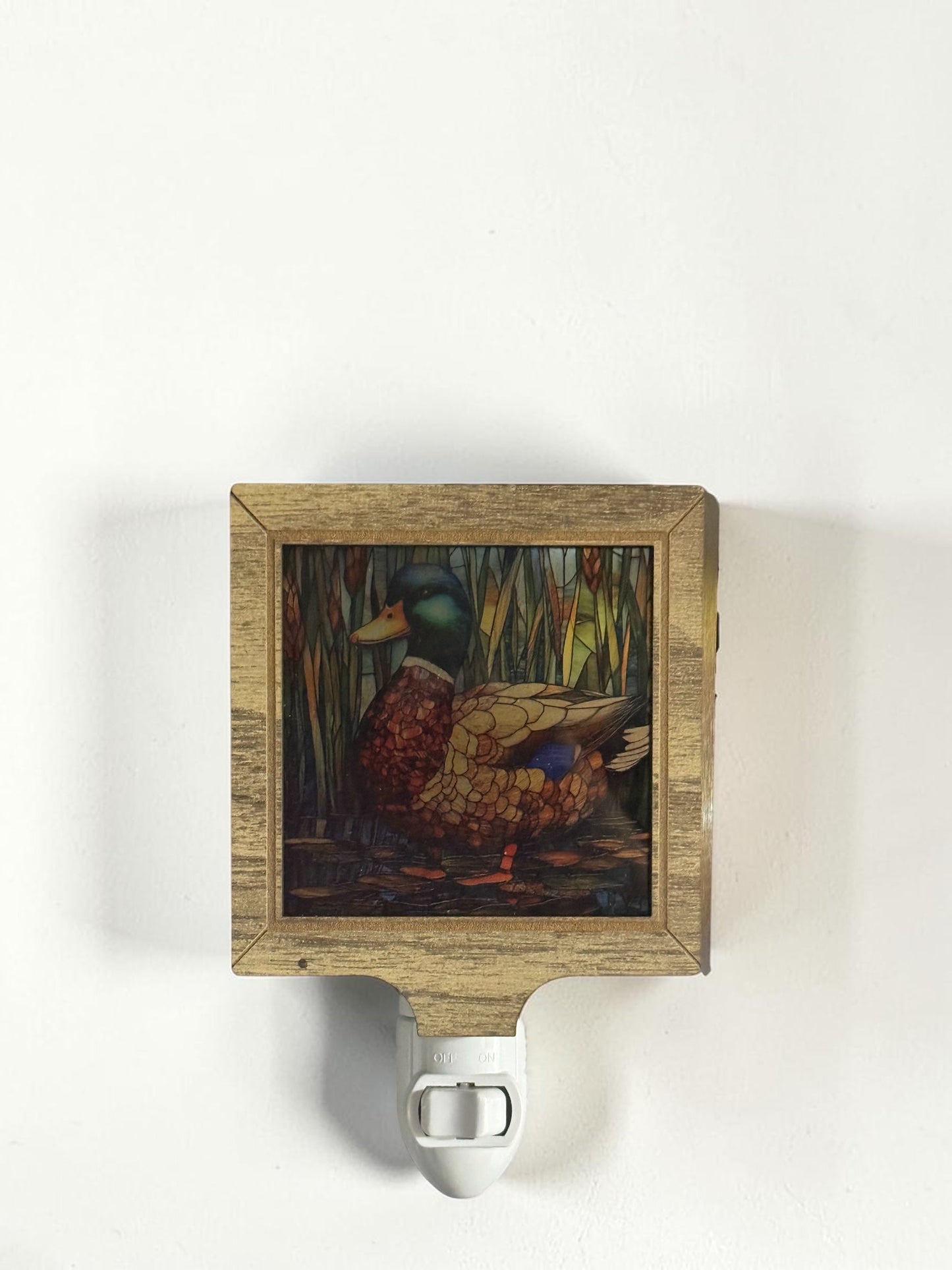 Mallard Duck Stained Glass style Night Light