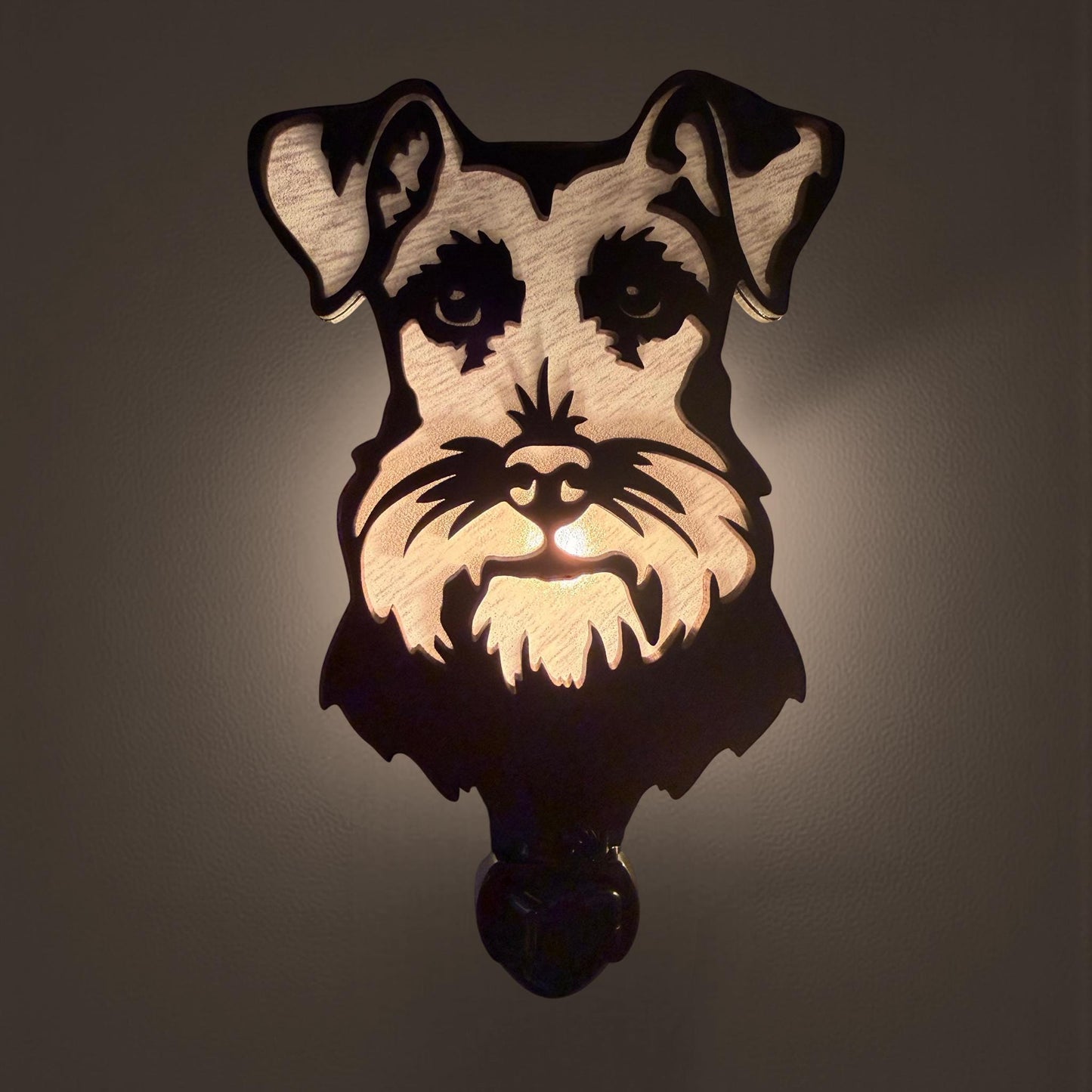 Schnauzer Handmade Wood & Acrylic Dog Night Light Dog Lover Gift __etsy:7658224219
