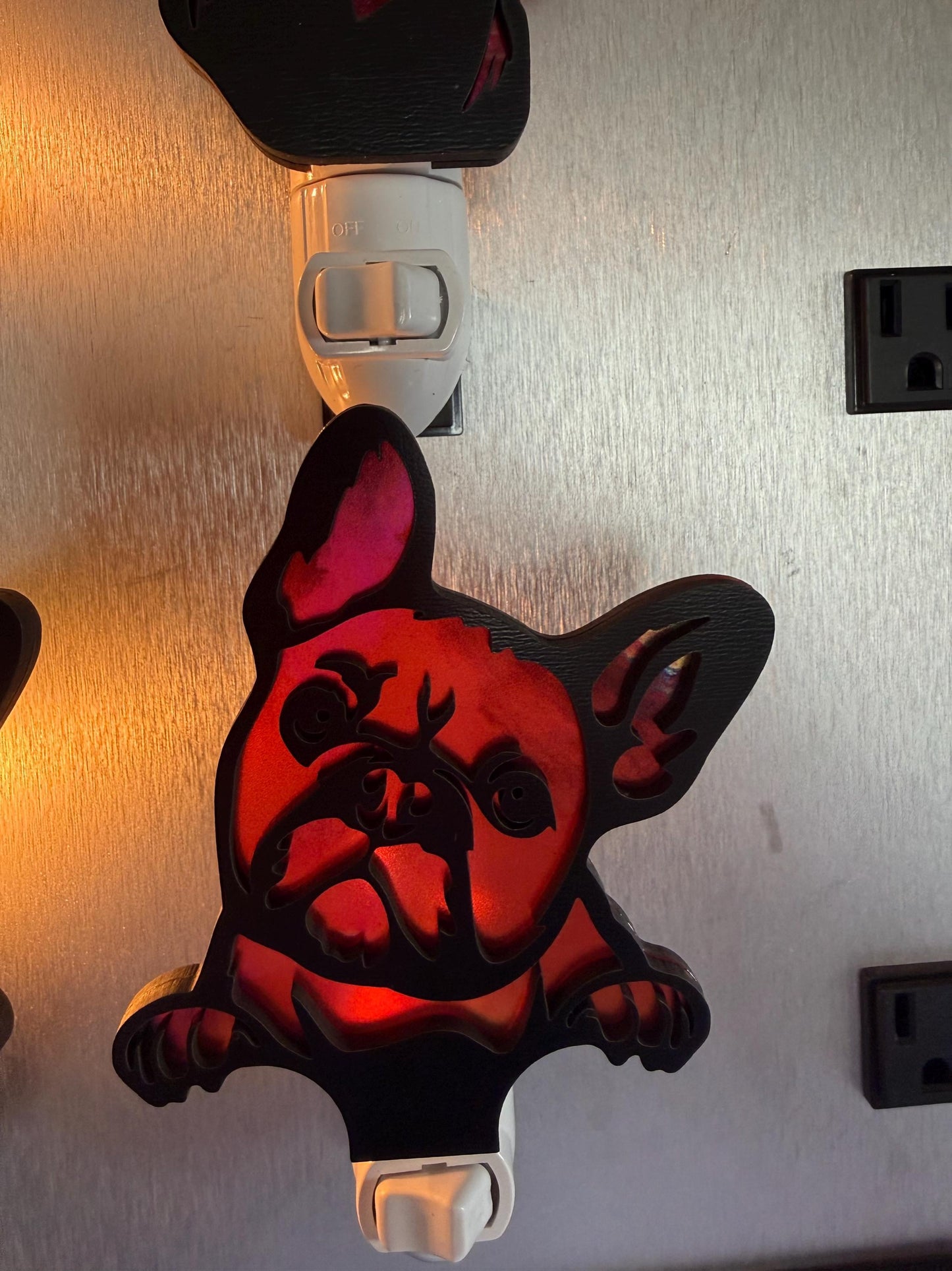 French Bulldog Handmade Wood & Acrylic Dog Night Light Dog Lover Gift