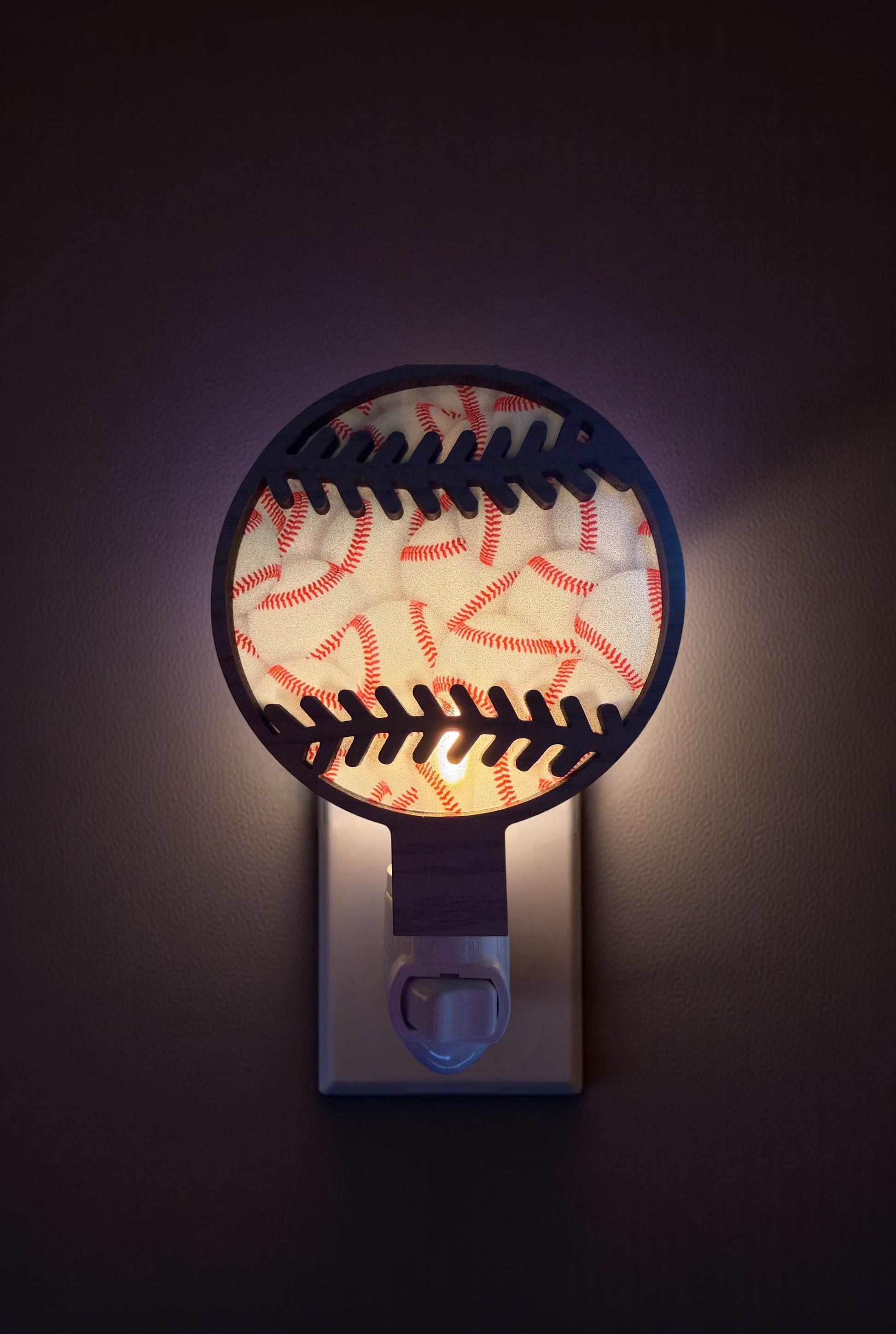 Baseball Night Light Plug In | Baseball Decor Night Light | Sports Night Light | Laser Cut Baseball Gift | Kids Room Decor __etsy:7610477252