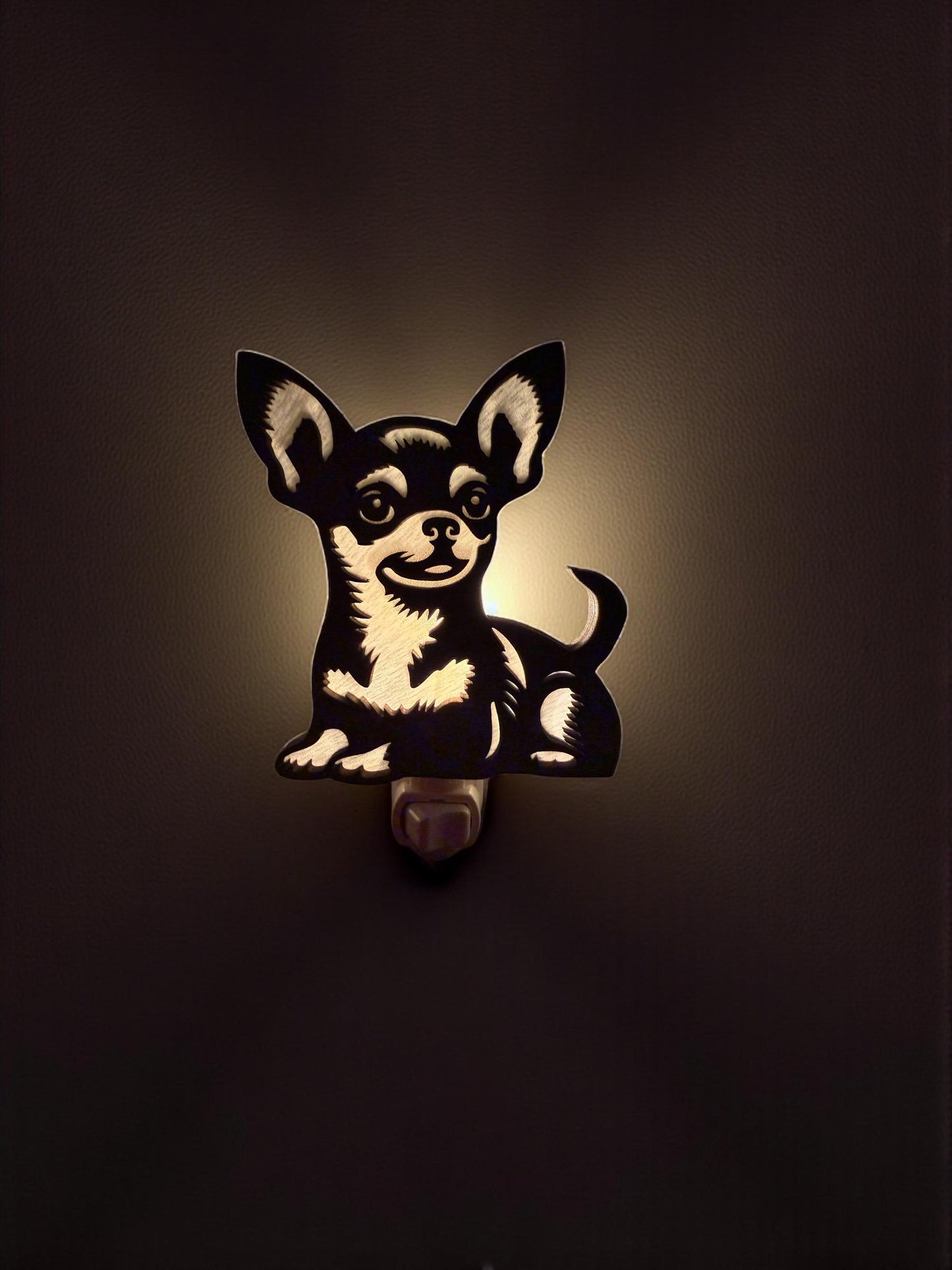 Chihuahua Handmade Wood & Acrylic Dog Night Light Dog Lover Gift __etsy:7694344808