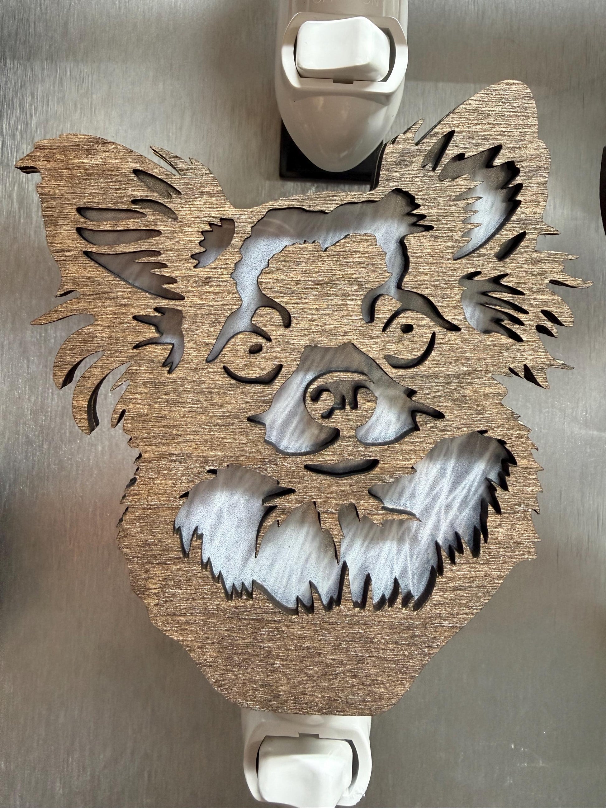 Chion Dog Night Light | Laser Cut Chihuahua Papillon Mix Decor __etsy:7596494137