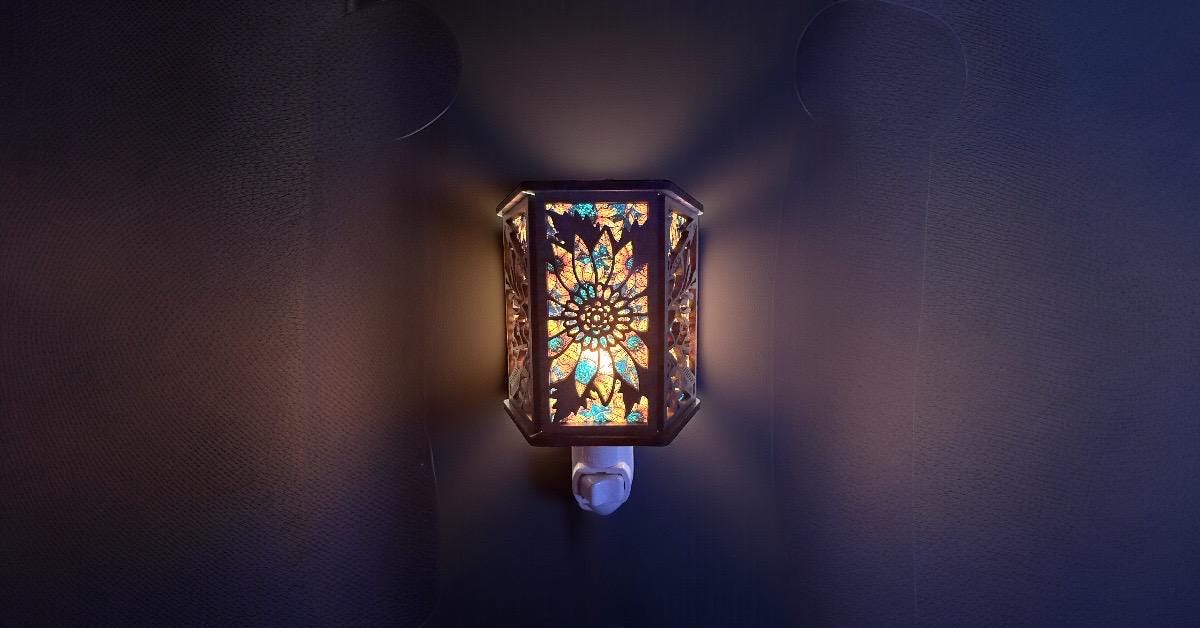 3D Sunflower Night Light Plug In – Layered Stained Glass Style Floral Nightlight – Warm LED Wall Light – Kitchen Bathroom Hallway Decor __etsy:7649080026