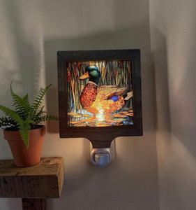 Mallard Duck Stained Glass style Night Light