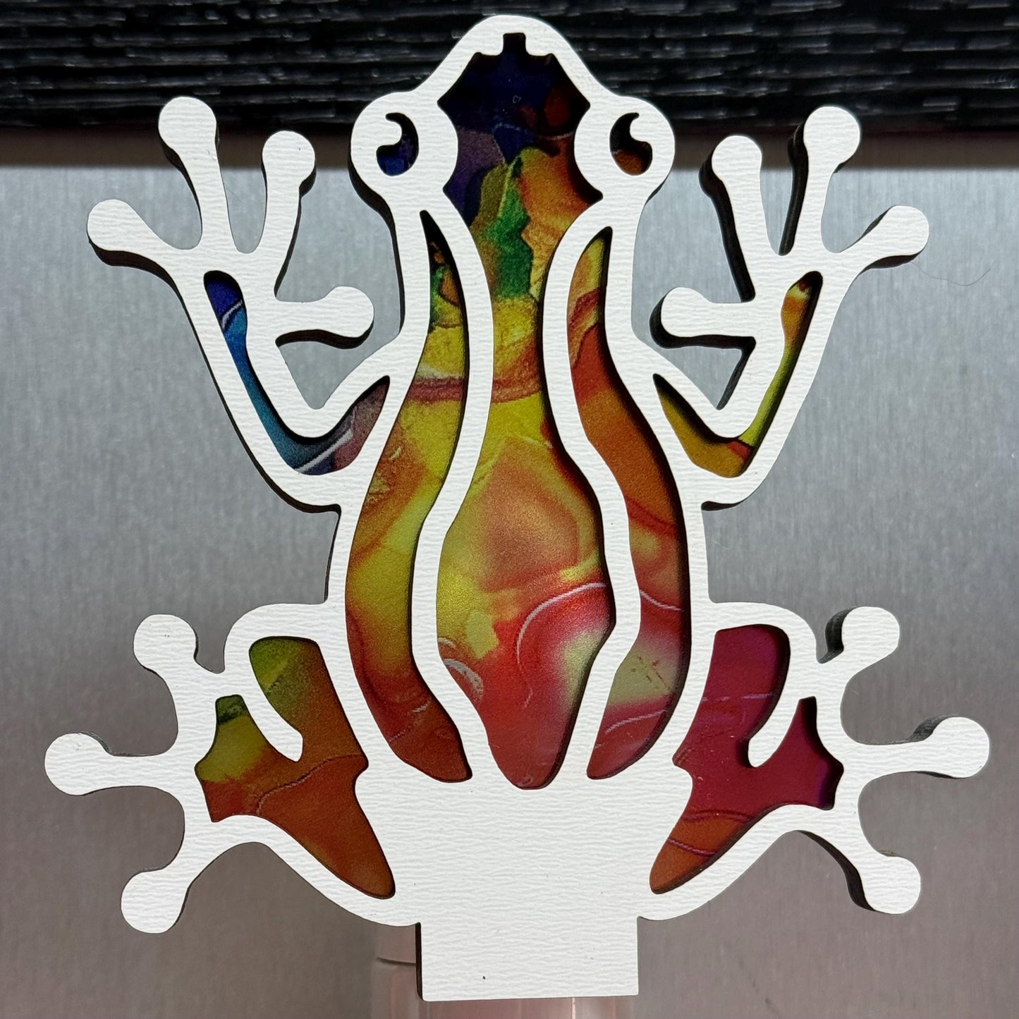 Handmade Tree Frog Night Light | Stained Glass Style LED Nursery Light __etsy:7598285228