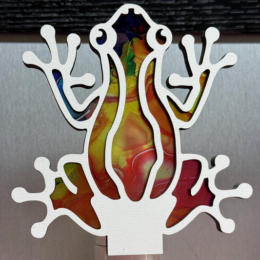 Handmade Tree Frog Night Light | Stained Glass Style LED Nursery Light __etsy:7598285228
