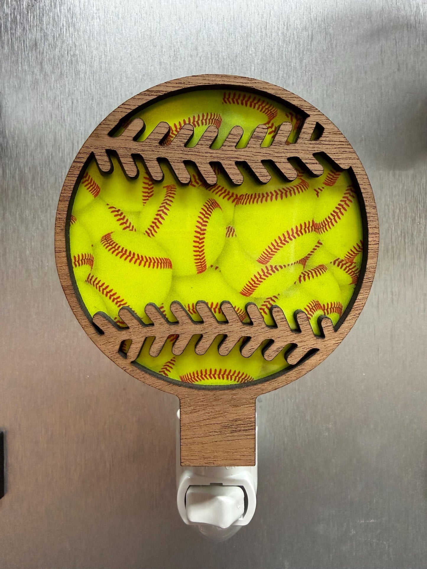 Laser Cut Softball Night Light | Girls Room Decor, Sports Gift __etsy:7530551914