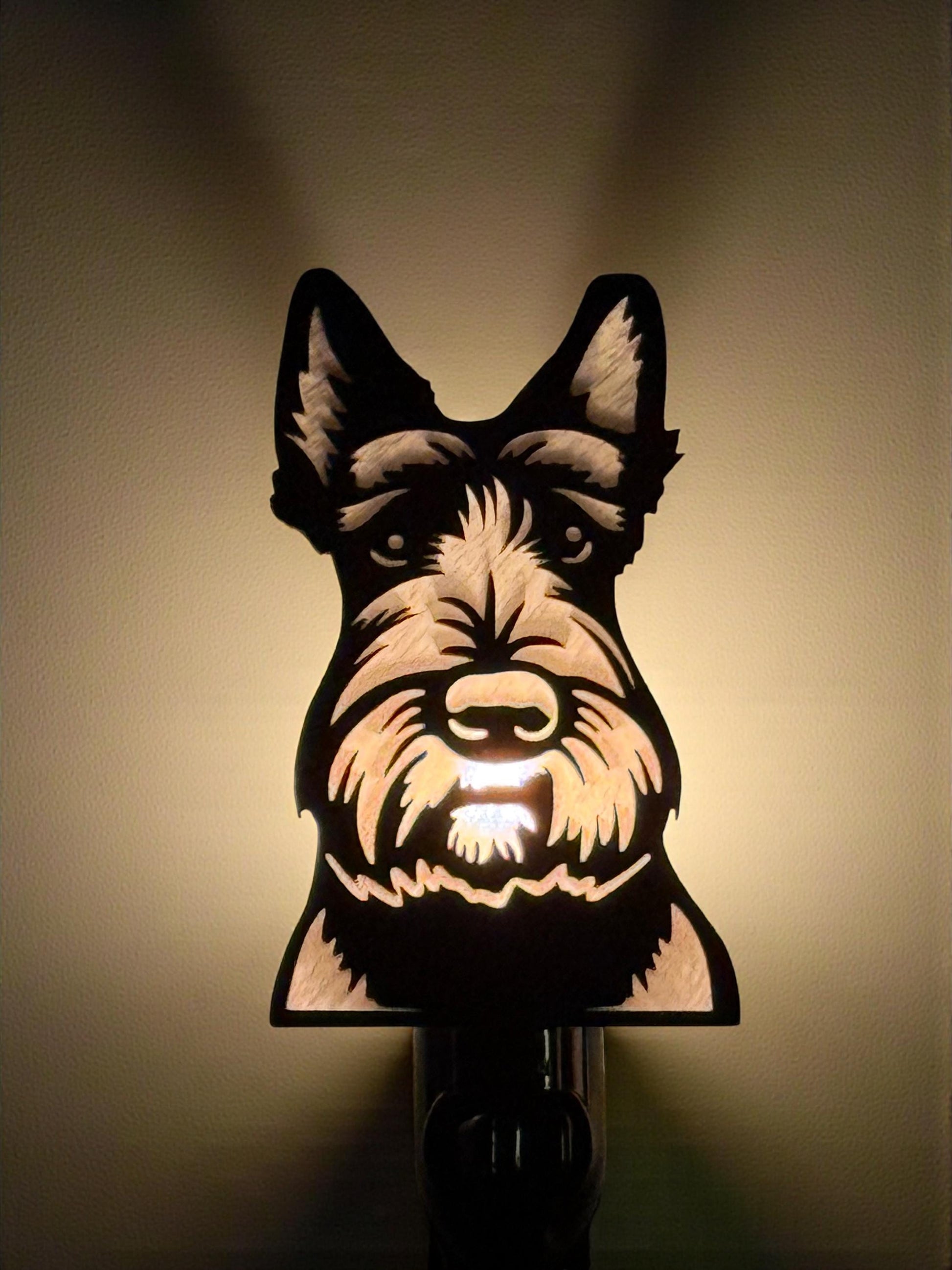 Scottish terrier Handmade Wood & Acrylic Dog Night Light Dog Lover Gift __etsy:7654525447