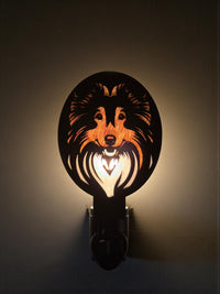 Sheltie Handmade Wood & Acrylic Dog Night Light Dog Lover Gift __etsy:7658259801