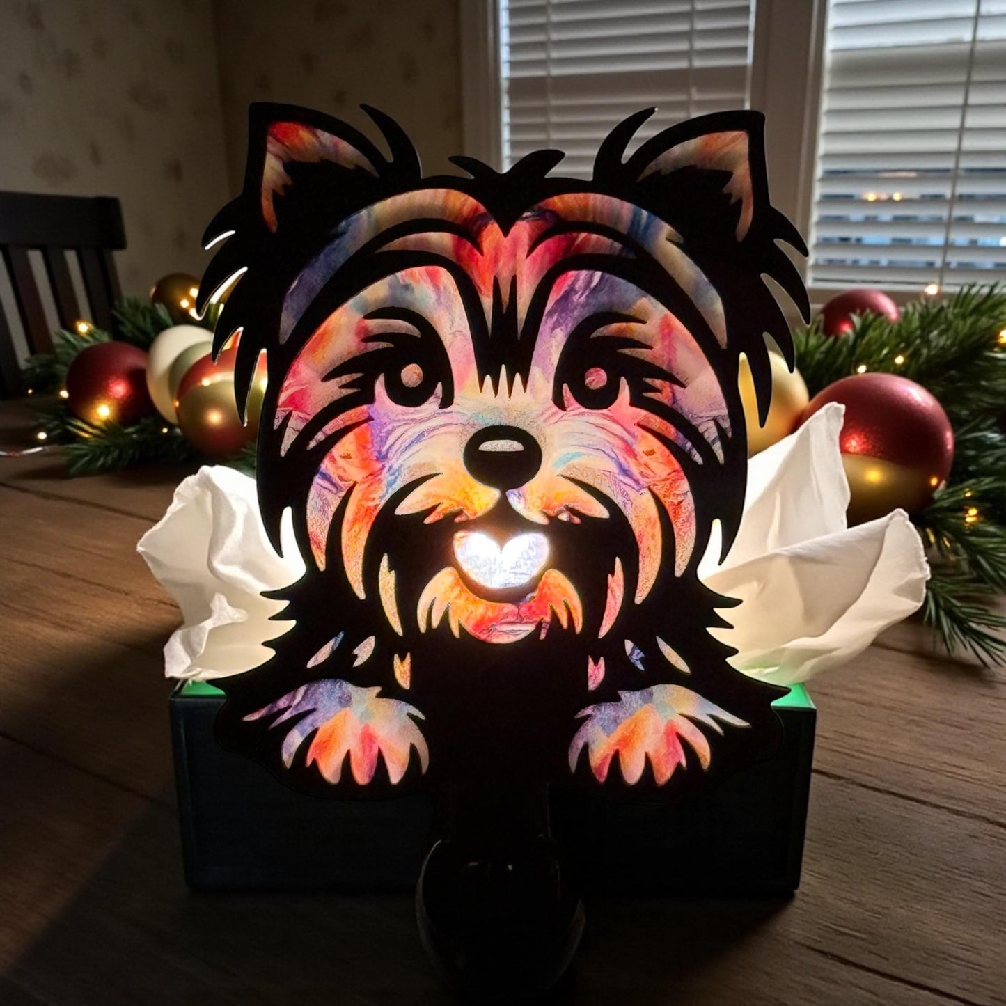 Yorkie Dog Night Light for Dog Lovers | Yorkshire Terrier LED Lamp | Laser Cut Puppy Night Light | Gift for Yorkie Mom __etsy:7531353476
