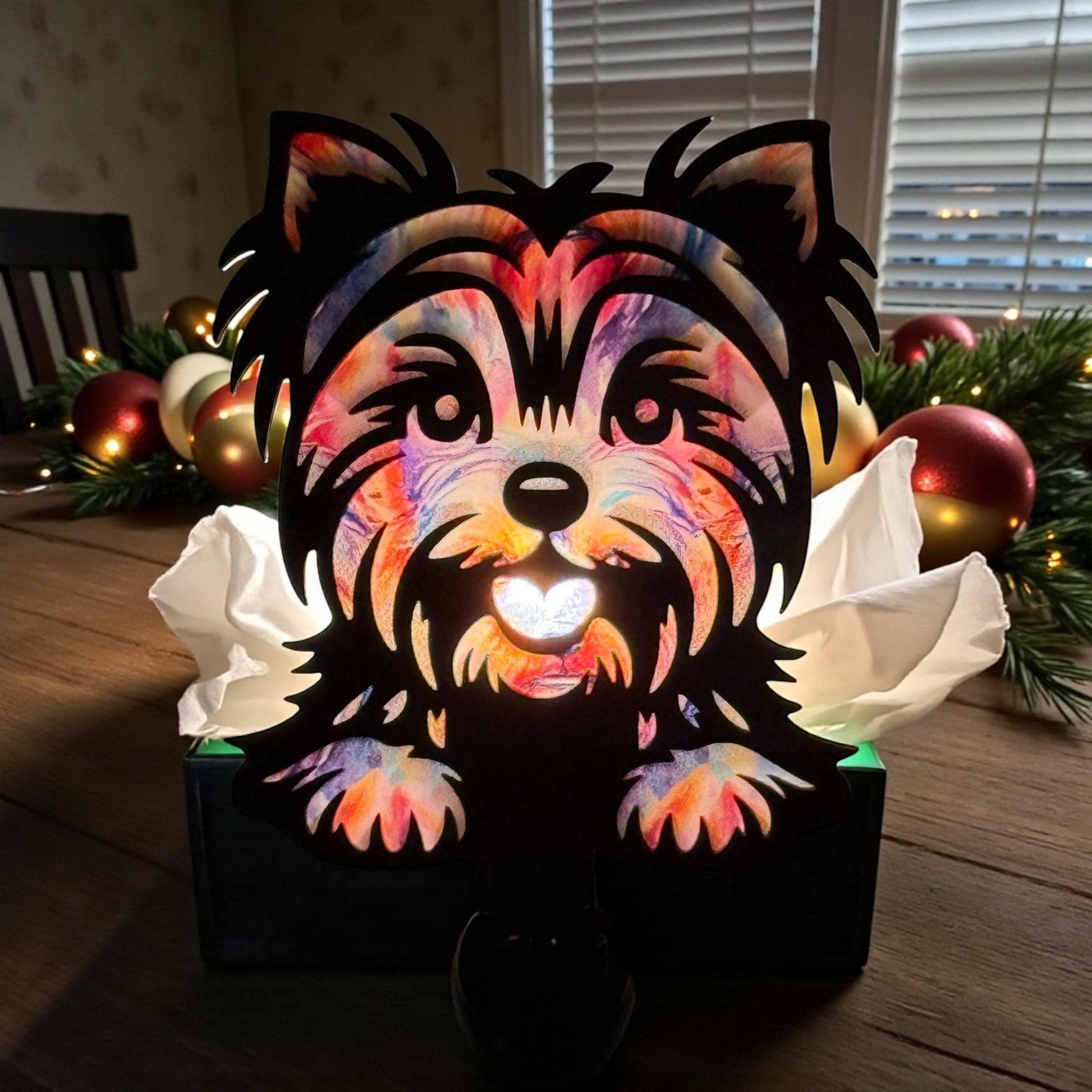Yorkie Dog Night Light for Dog Lovers | Yorkshire Terrier LED Lamp | Laser Cut Puppy Night Light | Gift for Yorkie Mom __etsy:7531353476
