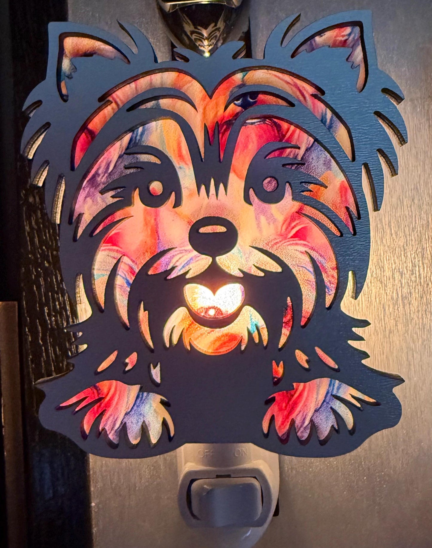 Yorkie Dog Night Light for Dog Lovers | Yorkshire Terrier LED Lamp | Laser Cut Puppy Night Light | Gift for Yorkie Mom __etsy:7589780205