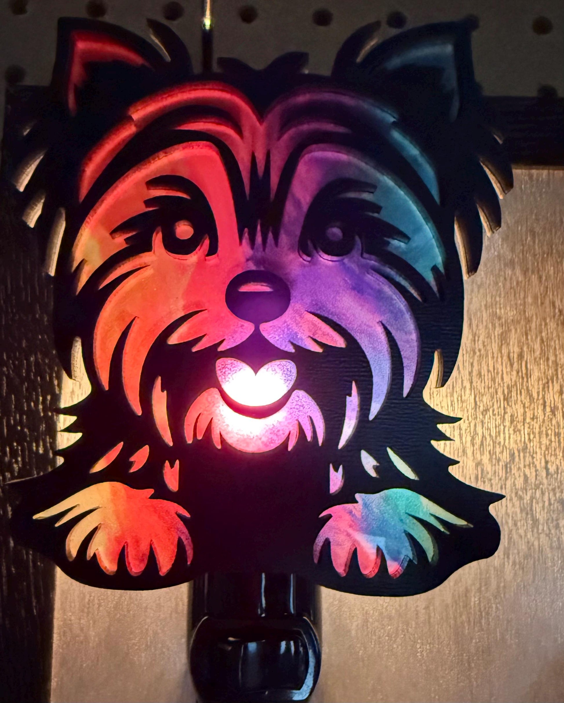 Yorkie Dog Night Light for Dog Lovers | Yorkshire Terrier LED Lamp | Laser Cut Puppy Night Light | Gift for Yorkie Mom __etsy:7589781519
