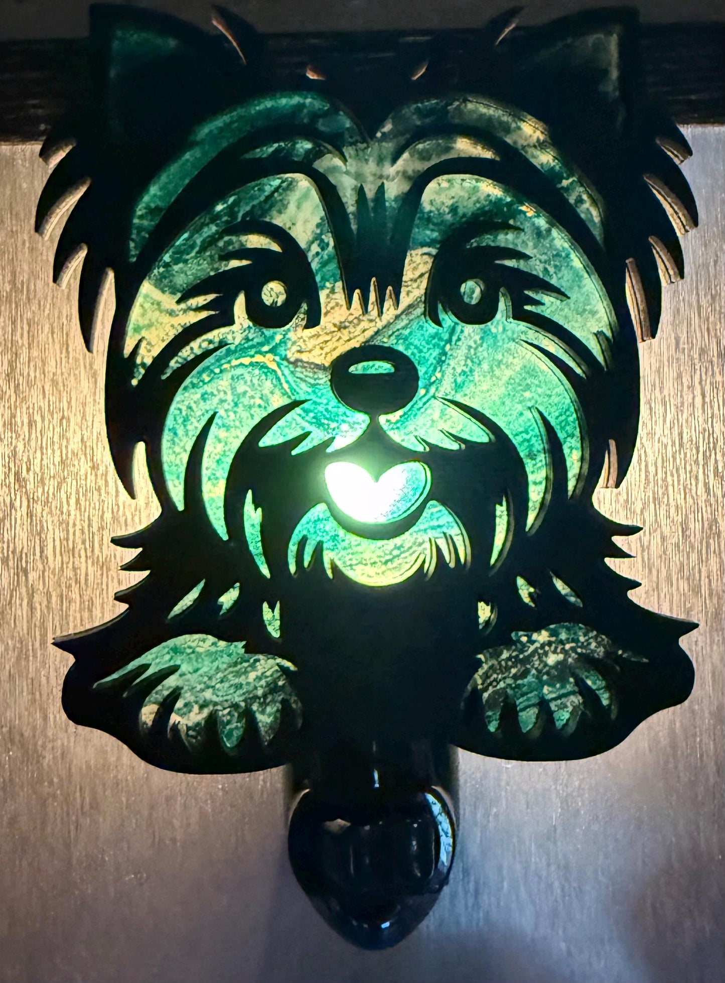 Yorkie Dog Night Light for Dog Lovers | Yorkshire Terrier LED Lamp | Laser Cut Puppy Night Light | Gift for Yorkie Mom __etsy:7589781517