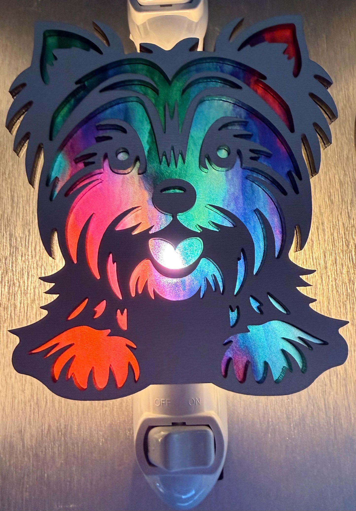 Yorkie Dog Night Light for Dog Lovers | Yorkshire Terrier LED Lamp | Laser Cut Puppy Night Light | Gift for Yorkie Mom __etsy:7541842430