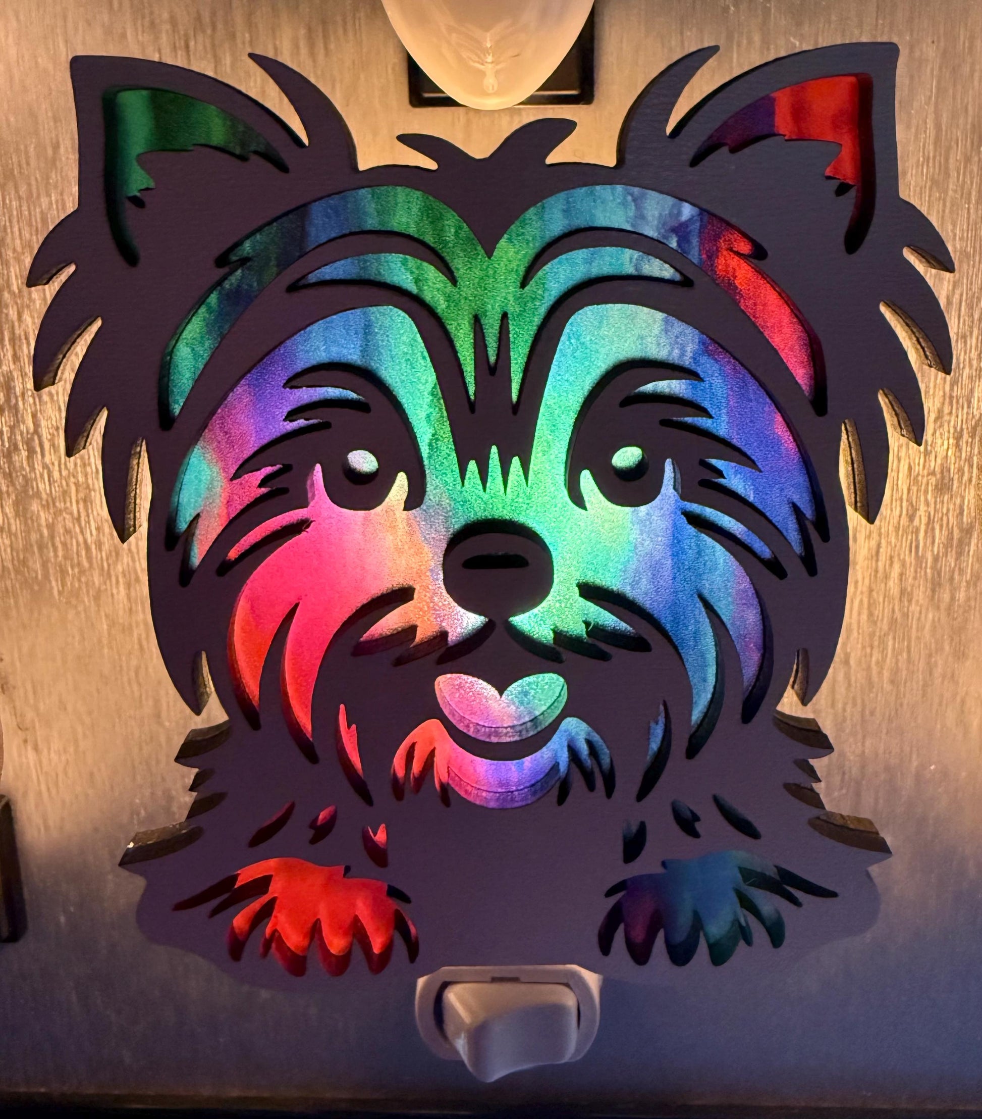 Yorkie Dog Night Light for Dog Lovers | Yorkshire Terrier LED Lamp | Laser Cut Puppy Night Light | Gift for Yorkie Mom __etsy:7589781523
