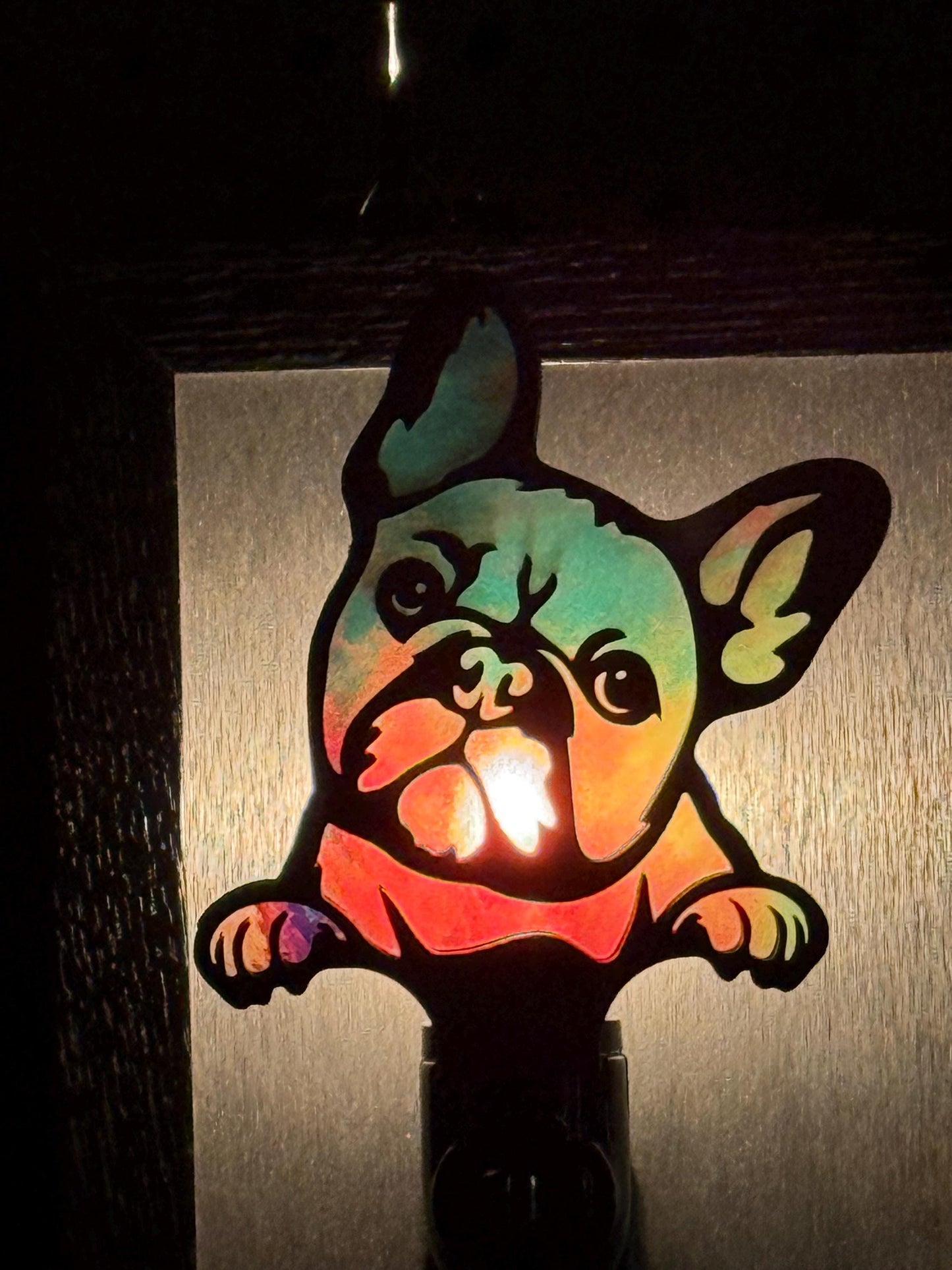 French Bulldog Handmade Wood & Acrylic Dog Night Light Dog Lover Gift