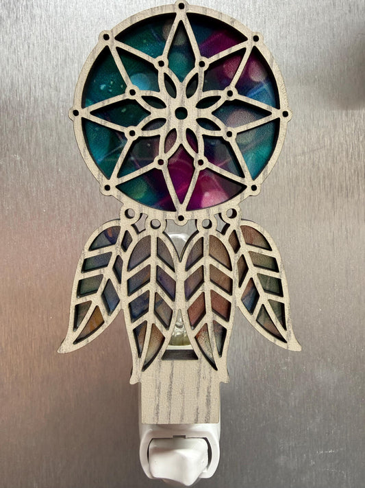 Laser Cut Dreamcatcher Night Light | Boho Feather Decor