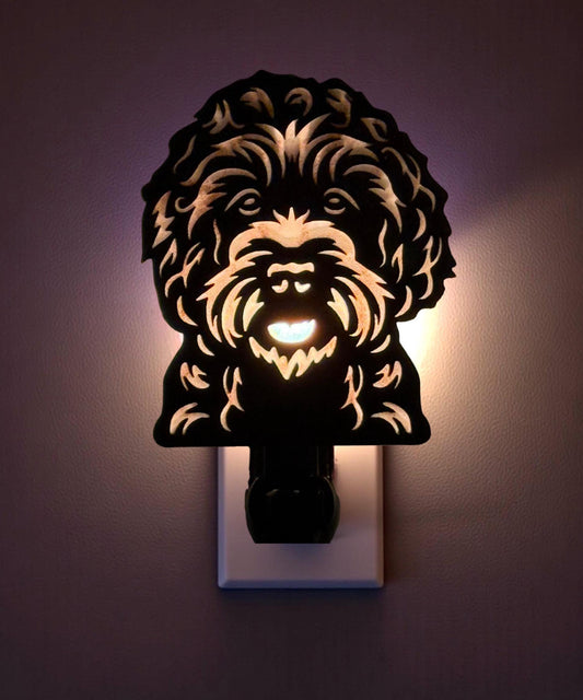 Doodle Handmade Wood & Acrylic Dog Night Light Dog Lover Gift