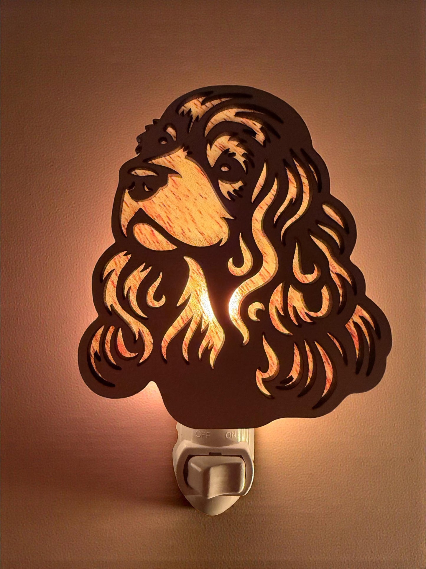 Laser Cut Cocker Spaniel Night Light | Dog Lover Gift