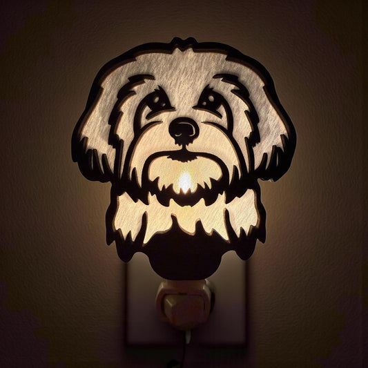 Maltese Night Light Plug In | Maltese Dog Gift | Dog Breed Night Light | Laser Cut Maltese Decor | Dog Lover Gift