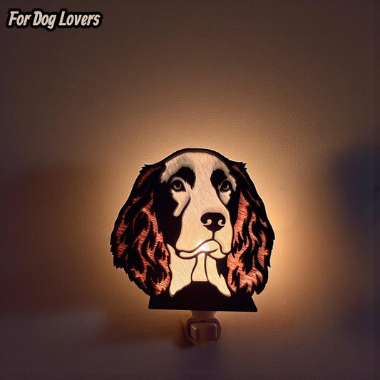 Springer Spaniel Night Light | Handmade Wood & Acrylic Dog Decor