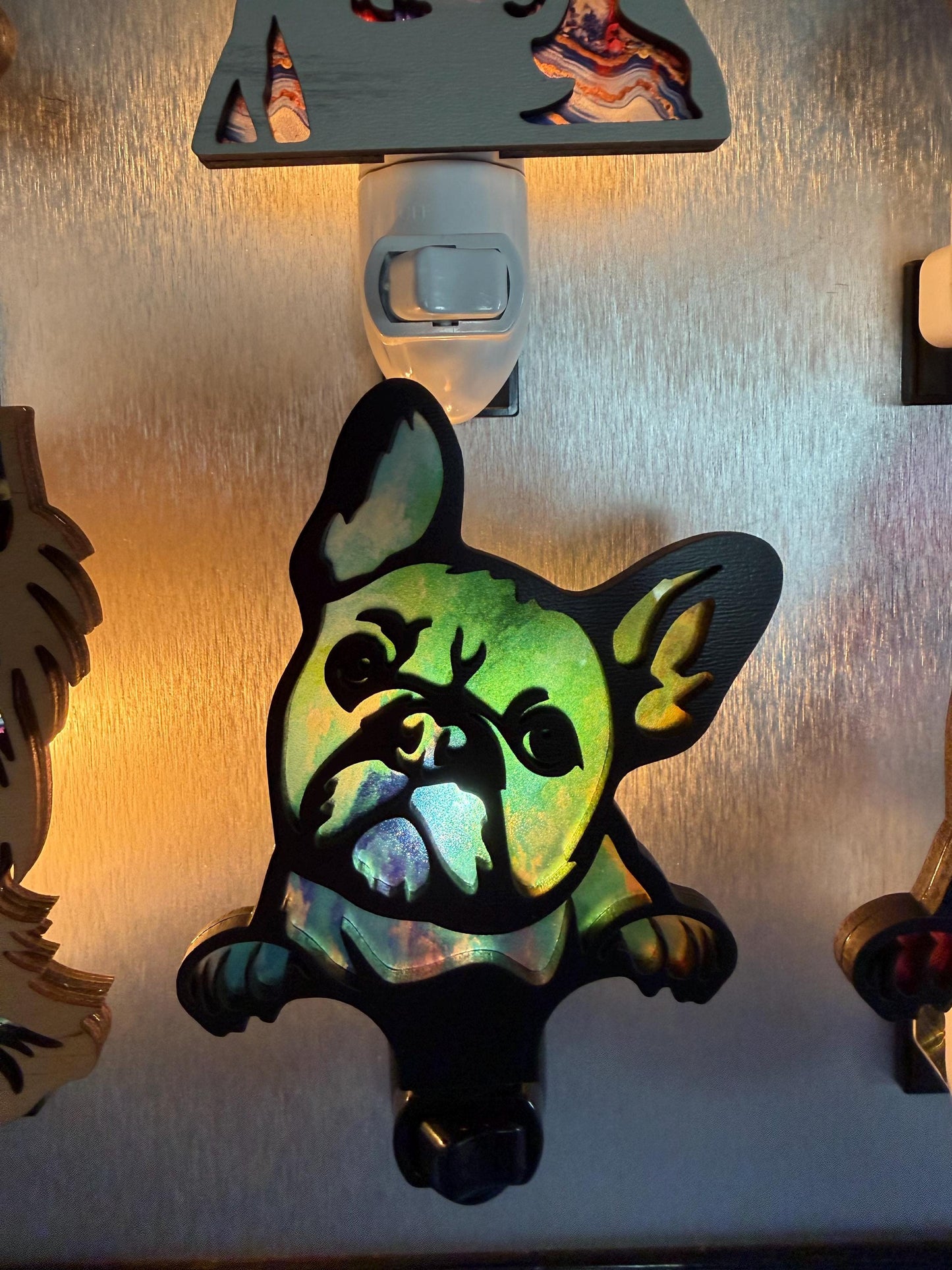 French Bulldog Handmade Wood & Acrylic Dog Night Light Dog Lover Gift